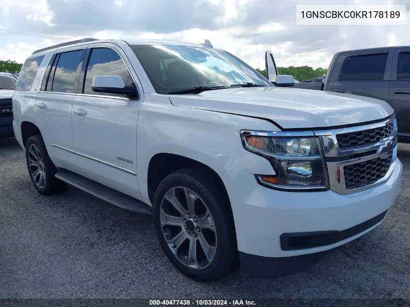 2019 Chevrolet Tahoe Lt VIN: 1GNSCBKC0KR178189 Lot: 40477438