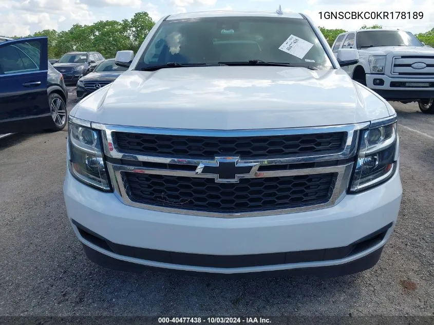 2019 Chevrolet Tahoe Lt VIN: 1GNSCBKC0KR178189 Lot: 40477438