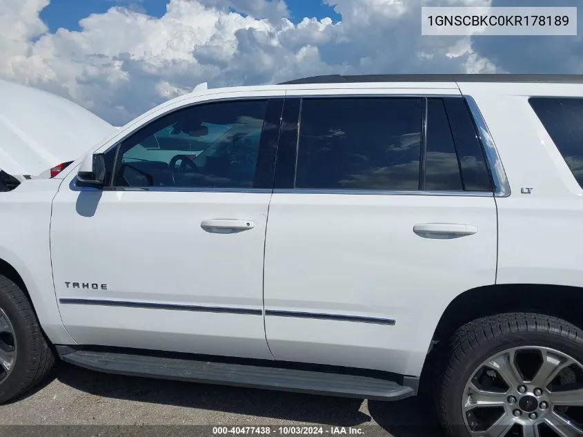 2019 Chevrolet Tahoe Lt VIN: 1GNSCBKC0KR178189 Lot: 40477438