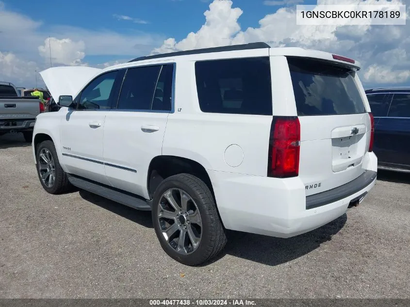 2019 Chevrolet Tahoe Lt VIN: 1GNSCBKC0KR178189 Lot: 40477438