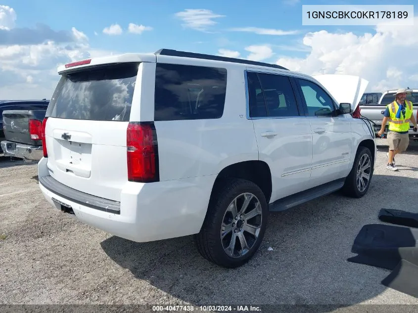 2019 Chevrolet Tahoe Lt VIN: 1GNSCBKC0KR178189 Lot: 40477438