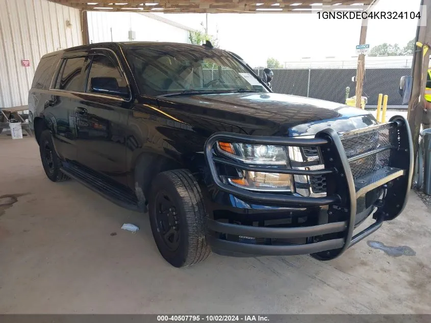 2019 Chevrolet Tahoe Commercial Fleet VIN: 1GNSKDEC4KR324104 Lot: 40507795