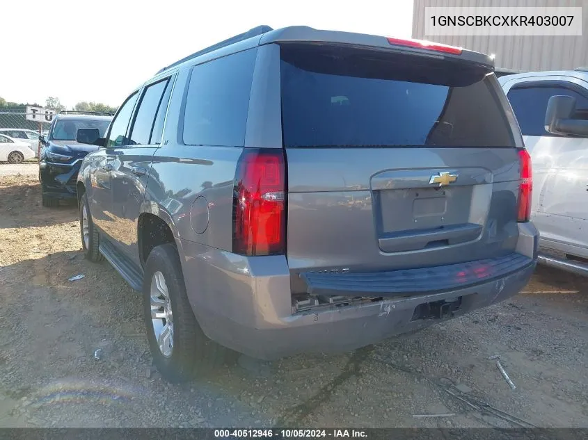 1GNSCBKCXKR403007 2019 Chevrolet Tahoe C1500 Lt