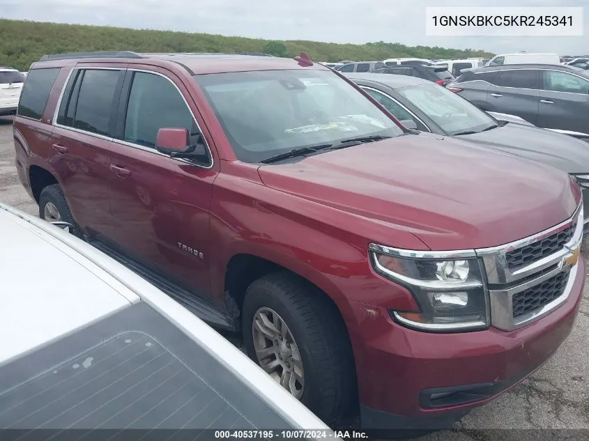 2019 Chevrolet Tahoe Lt VIN: 1GNSKBKC5KR245341 Lot: 40537195