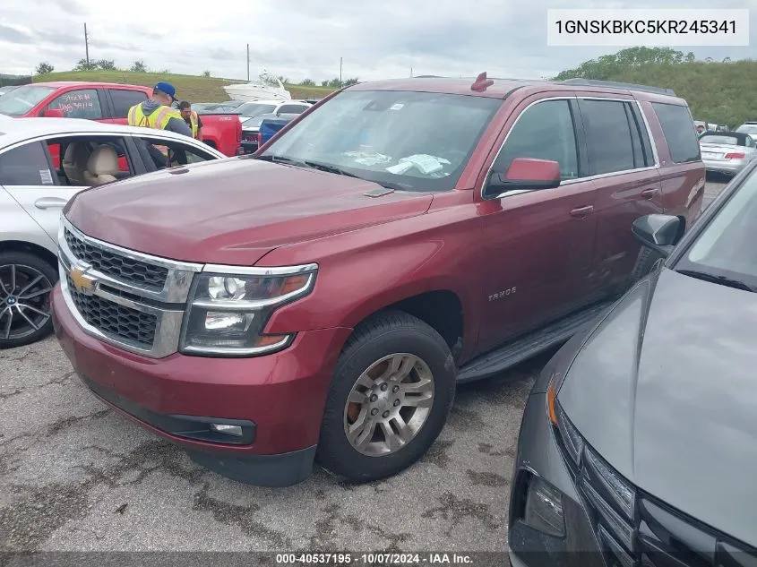 2019 Chevrolet Tahoe Lt VIN: 1GNSKBKC5KR245341 Lot: 40537195