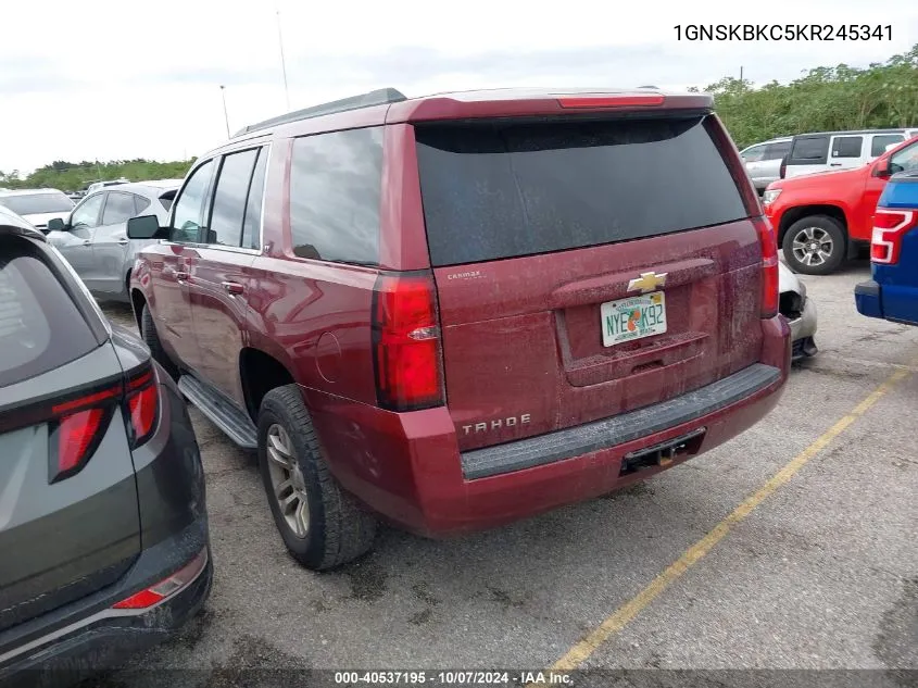 2019 Chevrolet Tahoe Lt VIN: 1GNSKBKC5KR245341 Lot: 40537195