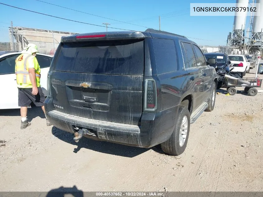 2019 Chevrolet Tahoe Lt VIN: 1GNSKBKC6KR379162 Lot: 40537652