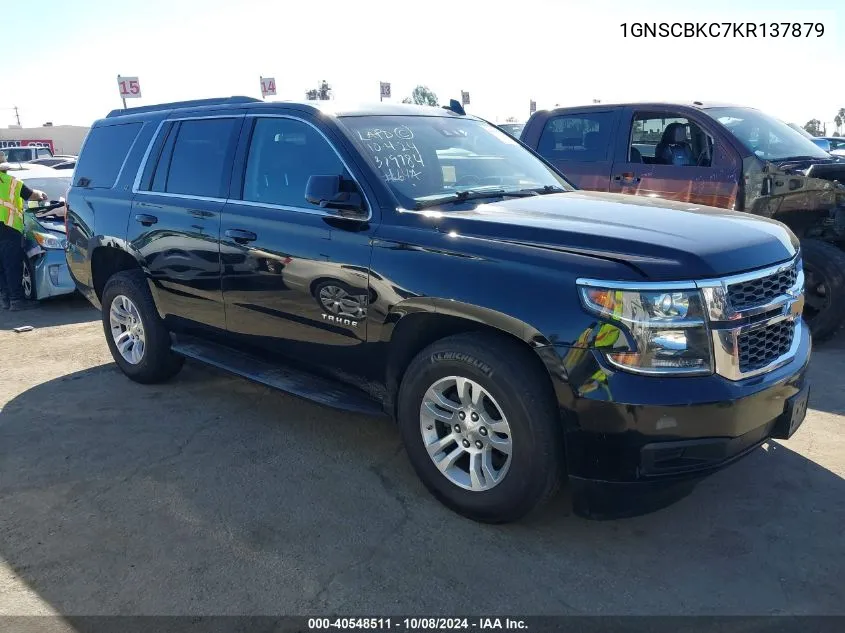 2019 Chevrolet Tahoe Lt VIN: 1GNSCBKC7KR137879 Lot: 40548511