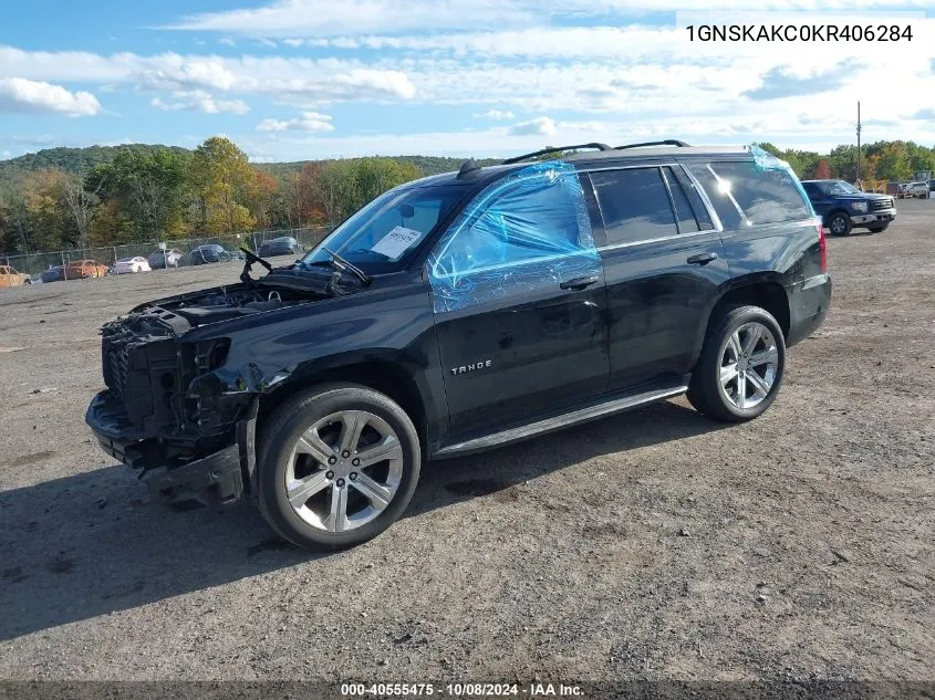 2019 Chevrolet Tahoe Ls VIN: 1GNSKAKC0KR406284 Lot: 40555475