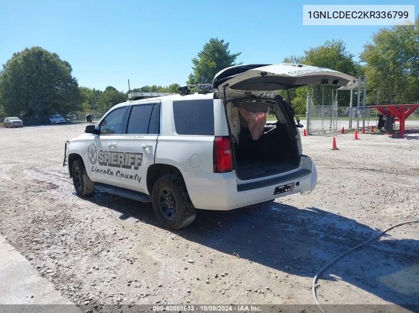 2019 Chevrolet Tahoe Commercial Fleet VIN: 1GNLCDEC2KR336799 Lot: 40558613