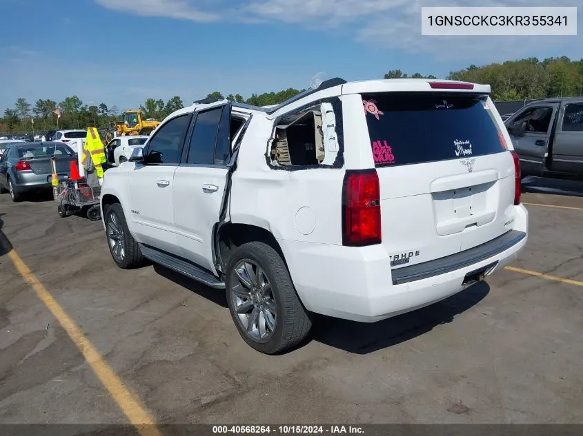 2019 Chevrolet Tahoe Premier VIN: 1GNSCCKC3KR355341 Lot: 40568264