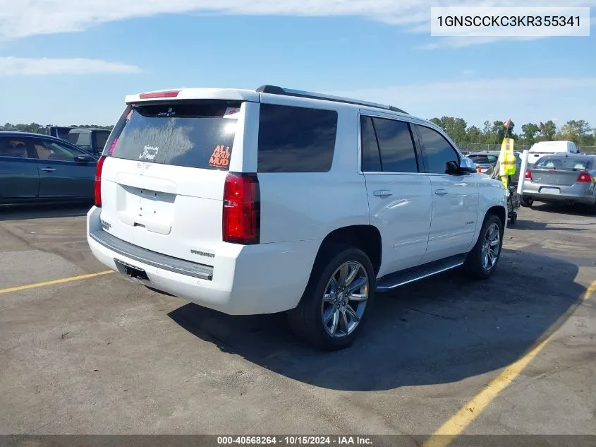 2019 Chevrolet Tahoe Premier VIN: 1GNSCCKC3KR355341 Lot: 40568264