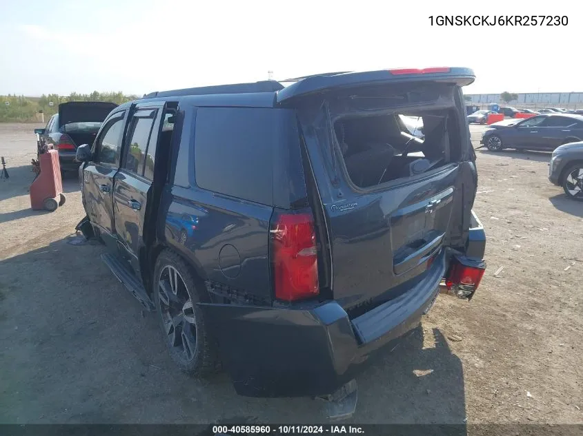 2019 Chevrolet Tahoe Premier VIN: 1GNSKCKJ6KR257230 Lot: 40585960