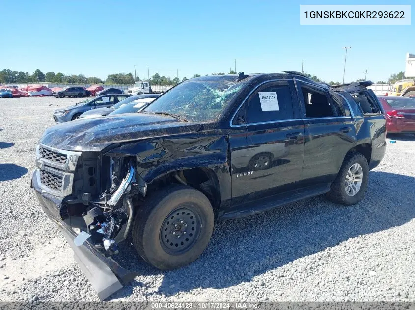 2019 Chevrolet Tahoe Lt VIN: 1GNSKBKC0KR293622 Lot: 40624128