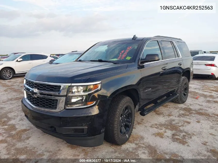 2019 Chevrolet Tahoe C1500 Ls VIN: 1GNSCAKC4KR252563 Lot: 40630377