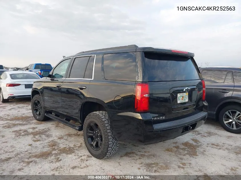 2019 Chevrolet Tahoe C1500 Ls VIN: 1GNSCAKC4KR252563 Lot: 40630377