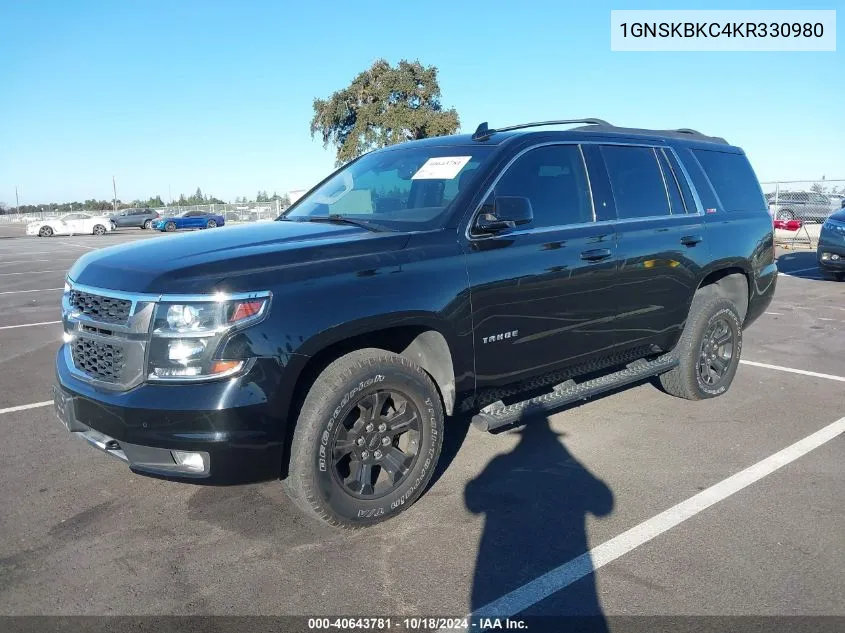 2019 Chevrolet Tahoe Lt VIN: 1GNSKBKC4KR330980 Lot: 40643781