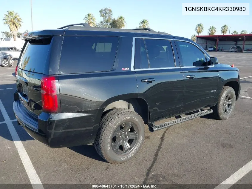 2019 Chevrolet Tahoe Lt VIN: 1GNSKBKC4KR330980 Lot: 40643781