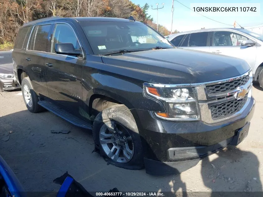 2019 Chevrolet Tahoe Lt VIN: 1GNSKBKC6KR110742 Lot: 40653777