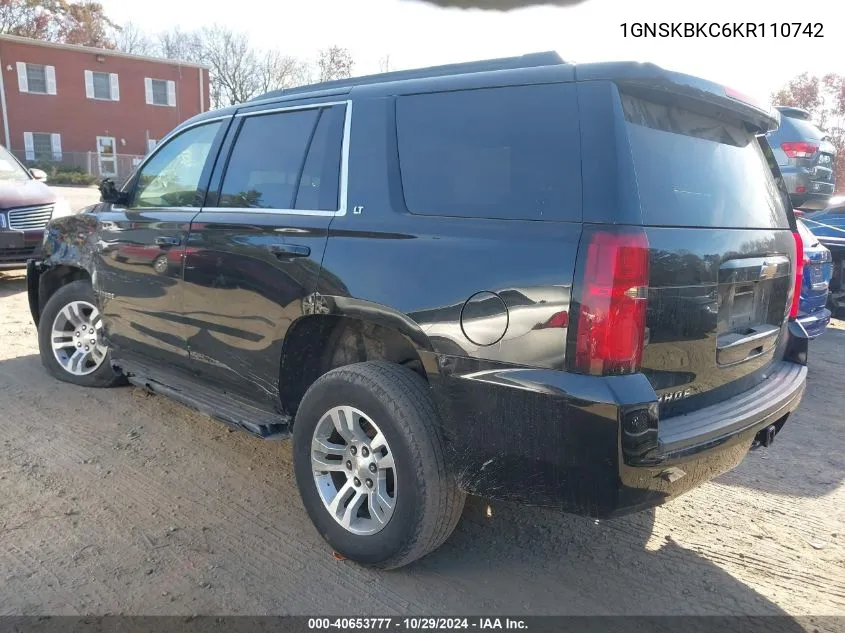 2019 Chevrolet Tahoe Lt VIN: 1GNSKBKC6KR110742 Lot: 40653777