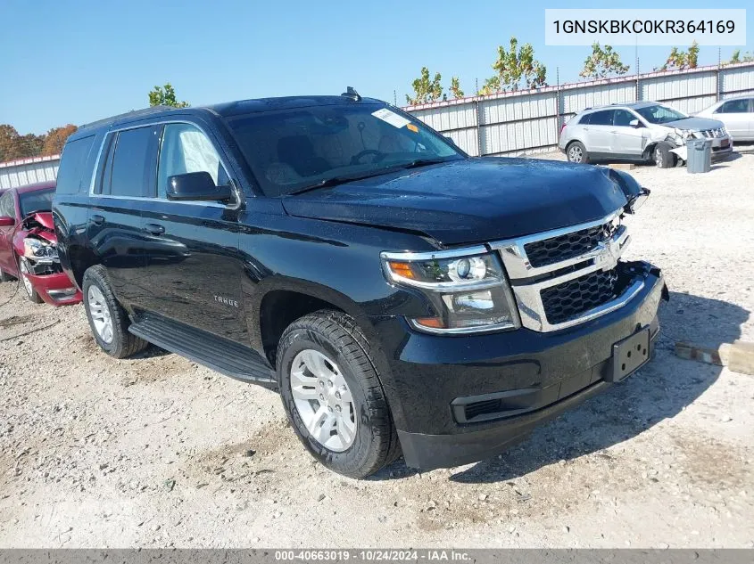 2019 Chevrolet Tahoe K1500 Lt VIN: 1GNSKBKC0KR364169 Lot: 40663019