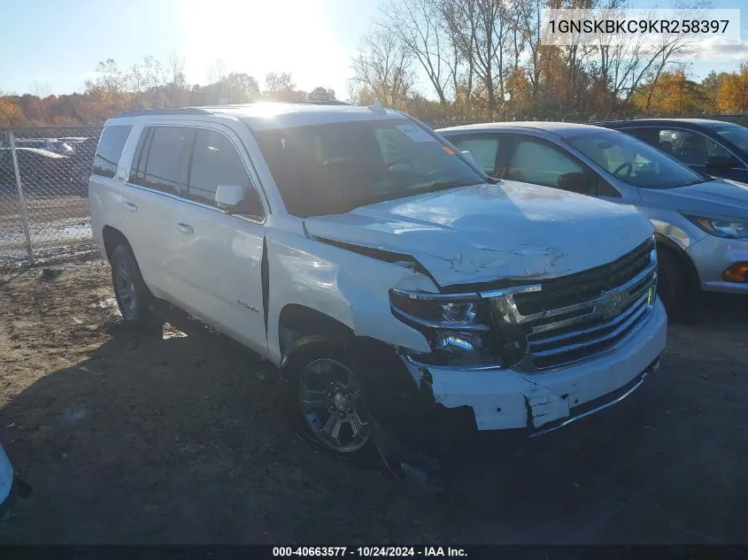 2019 Chevrolet Tahoe Lt VIN: 1GNSKBKC9KR258397 Lot: 40663577