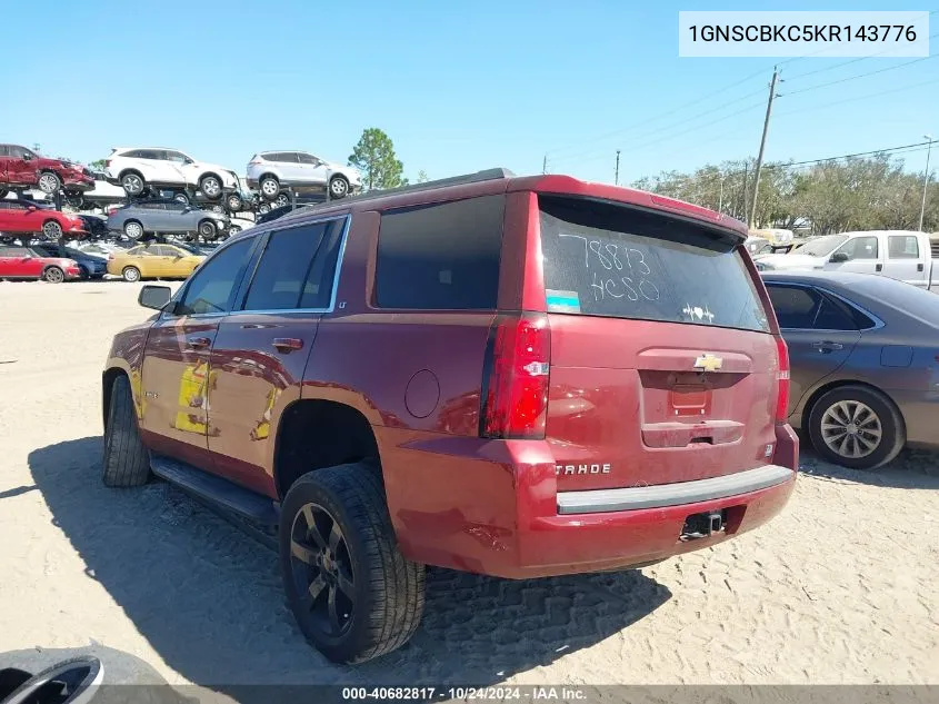 2019 Chevrolet Tahoe Lt VIN: 1GNSCBKC5KR143776 Lot: 40682817