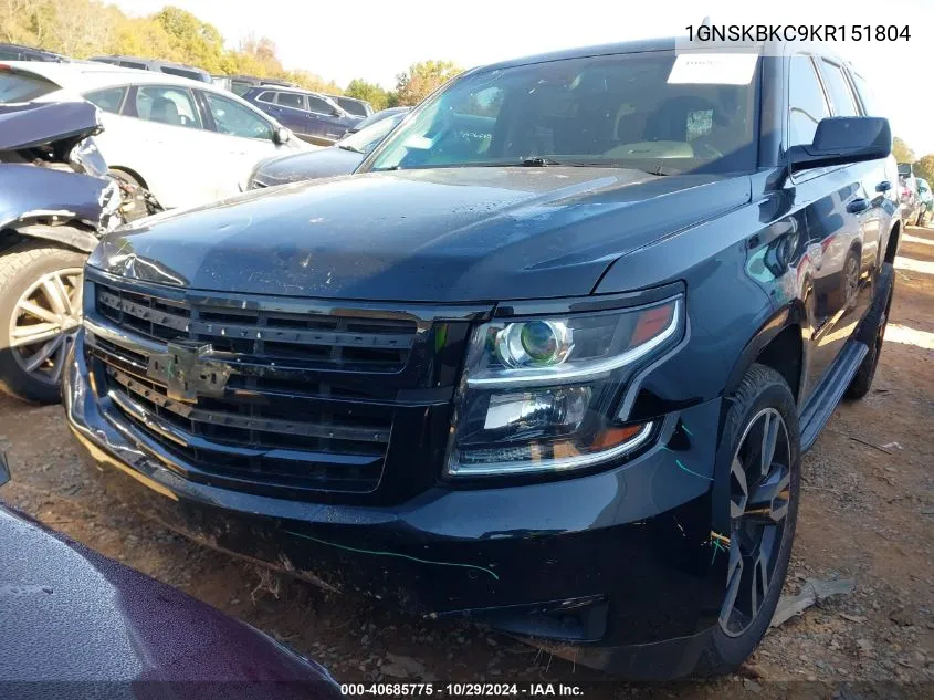 1GNSKBKC9KR151804 2019 Chevrolet Tahoe Lt