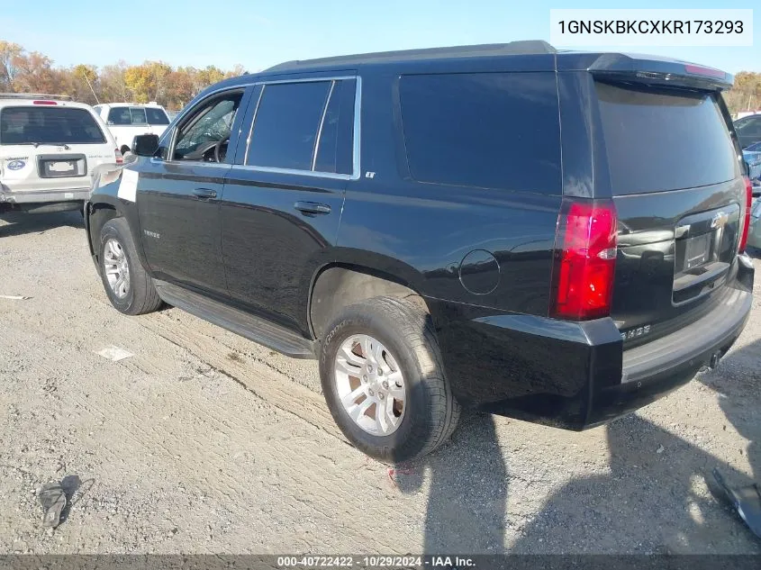 2019 Chevrolet Tahoe Lt VIN: 1GNSKBKCXKR173293 Lot: 40722422