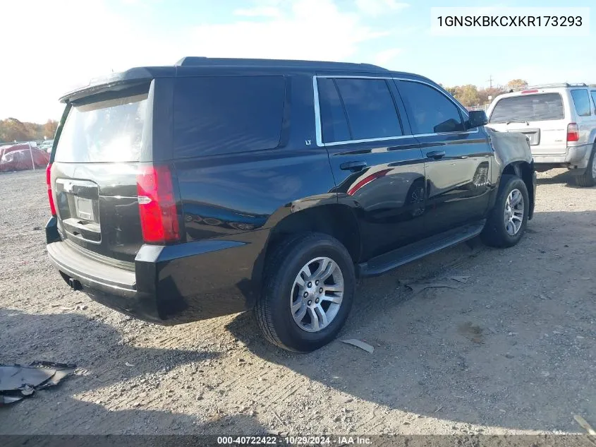 2019 Chevrolet Tahoe Lt VIN: 1GNSKBKCXKR173293 Lot: 40722422