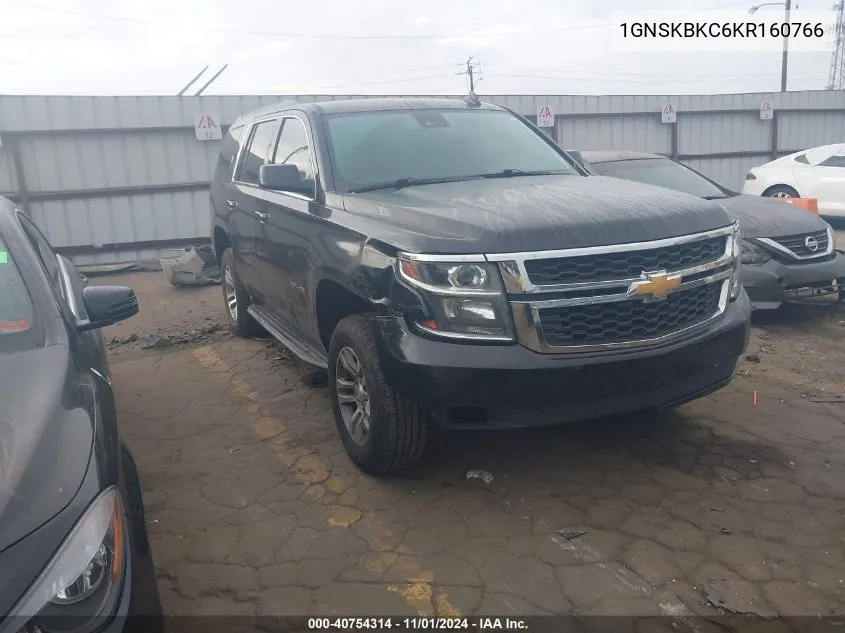 2019 Chevrolet Tahoe Lt VIN: 1GNSKBKC6KR160766 Lot: 40754314