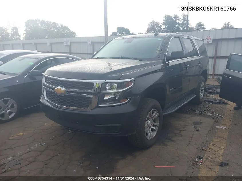 2019 Chevrolet Tahoe Lt VIN: 1GNSKBKC6KR160766 Lot: 40754314