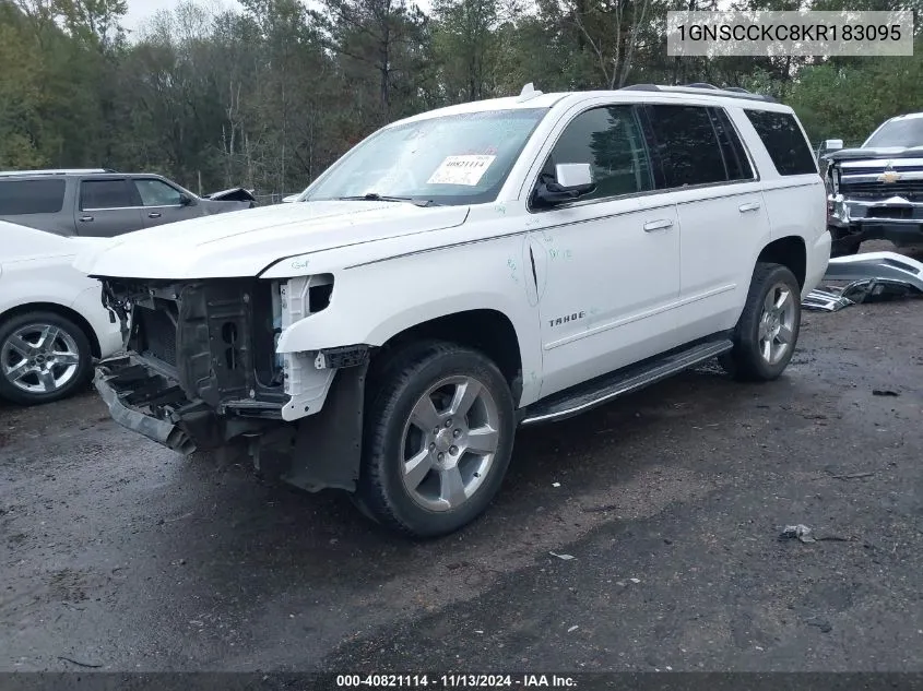 2019 Chevrolet Tahoe Premier VIN: 1GNSCCKC8KR183095 Lot: 40821114