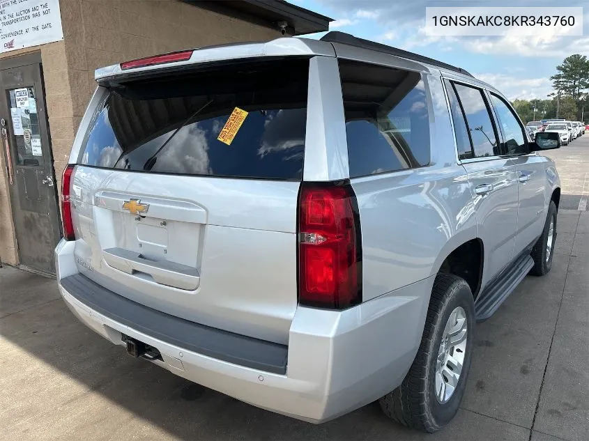 2019 Chevrolet Tahoe K1500 Ls VIN: 1GNSKAKC8KR343760 Lot: 40845214