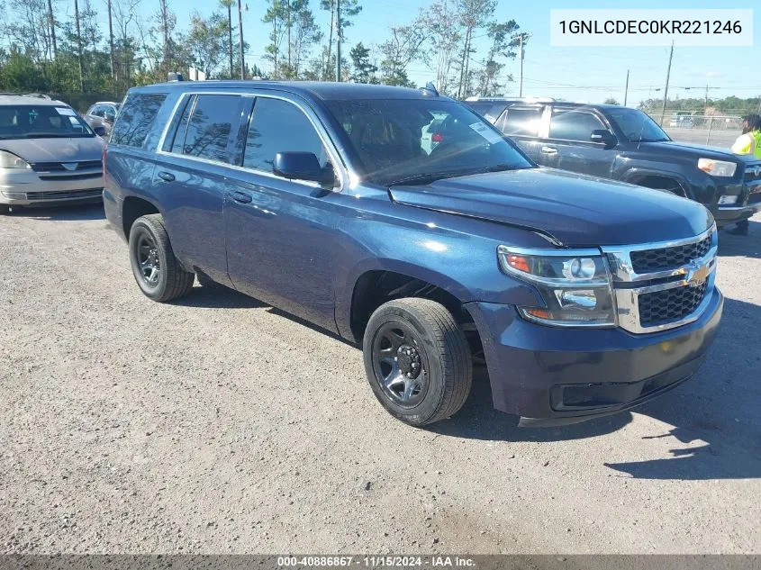 2019 Chevrolet Tahoe Commercial Fleet VIN: 1GNLCDEC0KR221246 Lot: 40886867