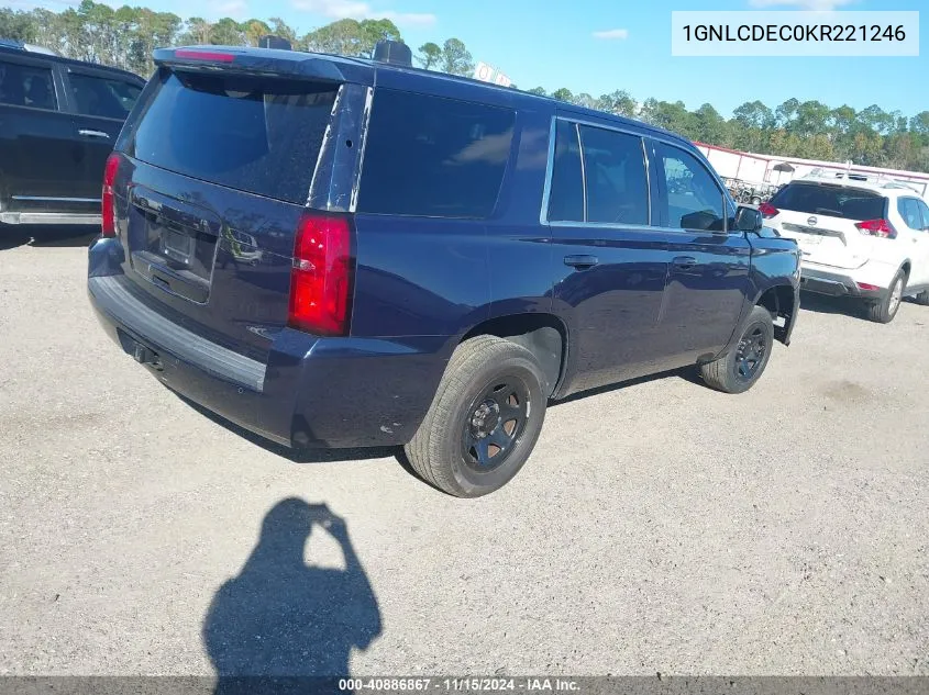 2019 Chevrolet Tahoe Commercial Fleet VIN: 1GNLCDEC0KR221246 Lot: 40886867