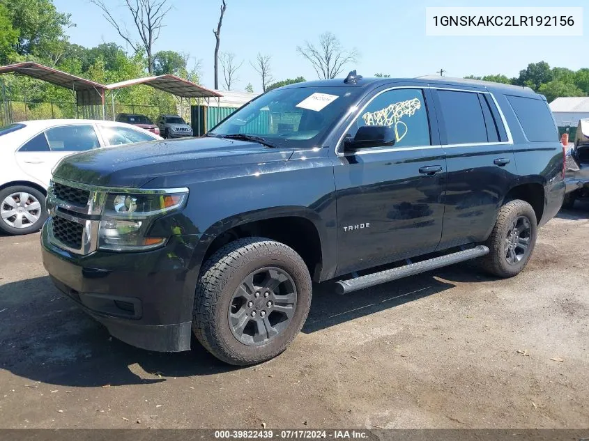 2020 Chevrolet Tahoe 4Wd Ls VIN: 1GNSKAKC2LR192156 Lot: 39822439