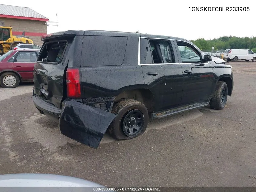 2020 Chevrolet Tahoe 4Wd Commercial Fleet VIN: 1GNSKDEC8LR233905 Lot: 39833886