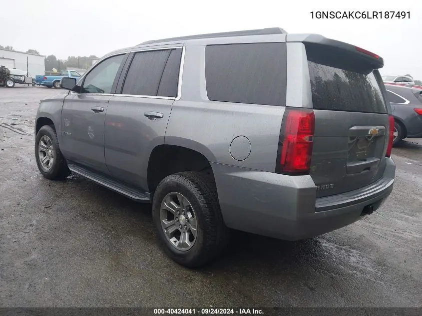 2020 Chevrolet Tahoe 2Wd Ls VIN: 1GNSCAKC6LR187491 Lot: 40424041