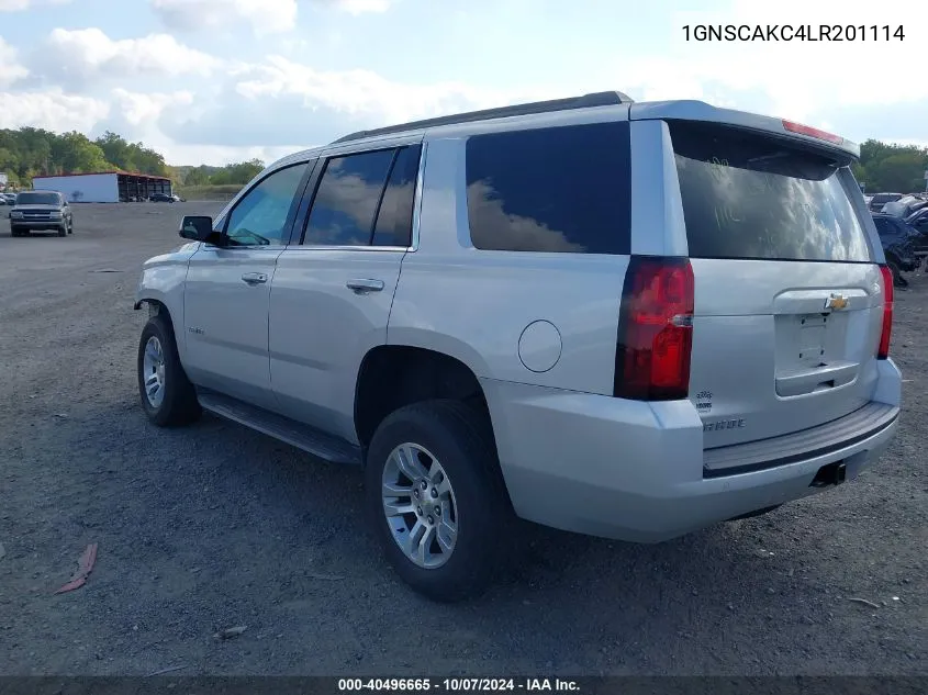 2020 Chevrolet Tahoe 2Wd Ls VIN: 1GNSCAKC4LR201114 Lot: 40496665