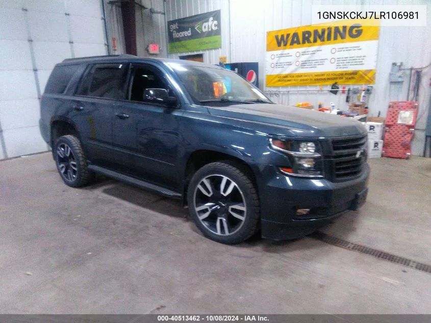 2020 Chevrolet Tahoe K1500 Premier VIN: 1GNSKCKJ7LR106981 Lot: 40513462