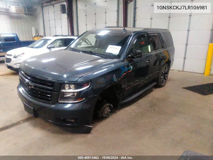 2020 Chevrolet Tahoe K1500 Premier VIN: 1GNSKCKJ7LR106981 Lot: 40513462