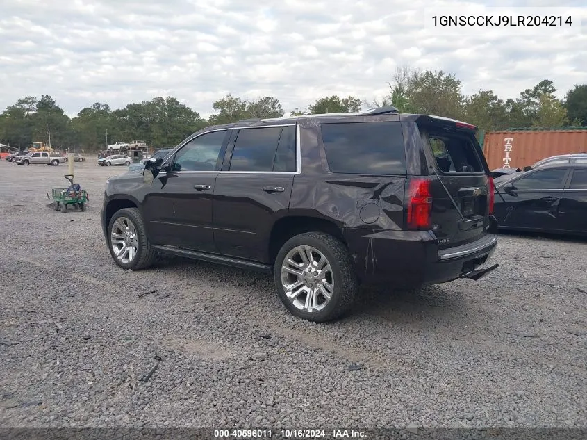 2020 Chevrolet Tahoe 2Wd Premier VIN: 1GNSCCKJ9LR204214 Lot: 40596011