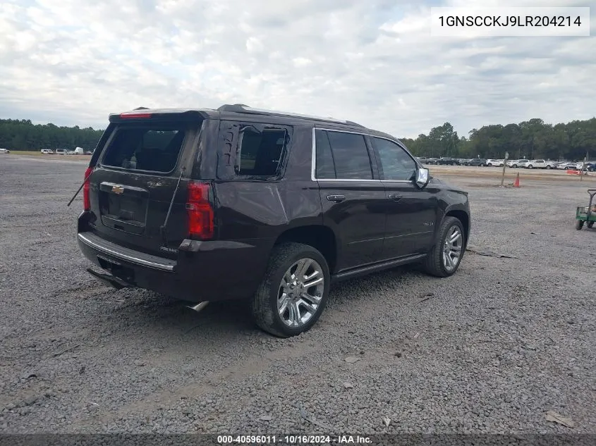 2020 Chevrolet Tahoe 2Wd Premier VIN: 1GNSCCKJ9LR204214 Lot: 40596011