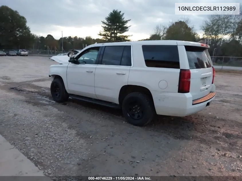 2020 Chevrolet Tahoe 2Wd Commercial Fleet VIN: 1GNLCDEC3LR112989 Lot: 40746229