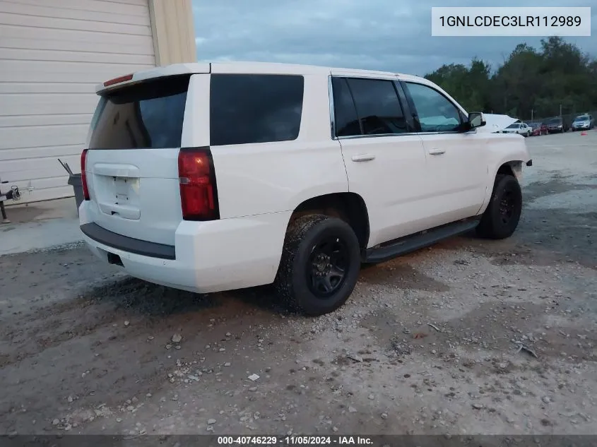 2020 Chevrolet Tahoe 2Wd Commercial Fleet VIN: 1GNLCDEC3LR112989 Lot: 40746229