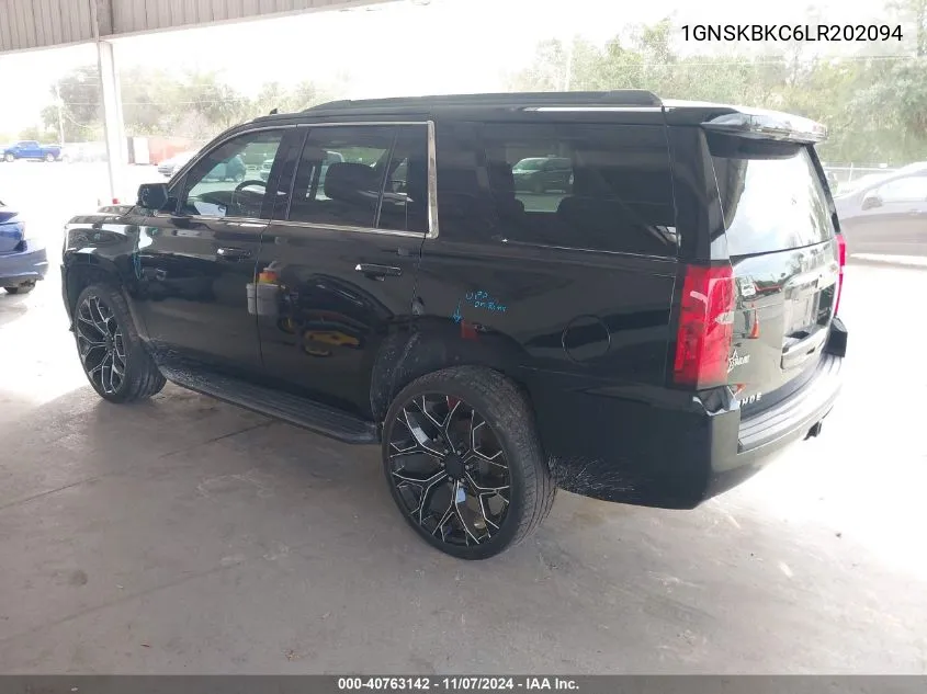 2020 Chevrolet Tahoe 4Wd Lt VIN: 1GNSKBKC6LR202094 Lot: 40763142