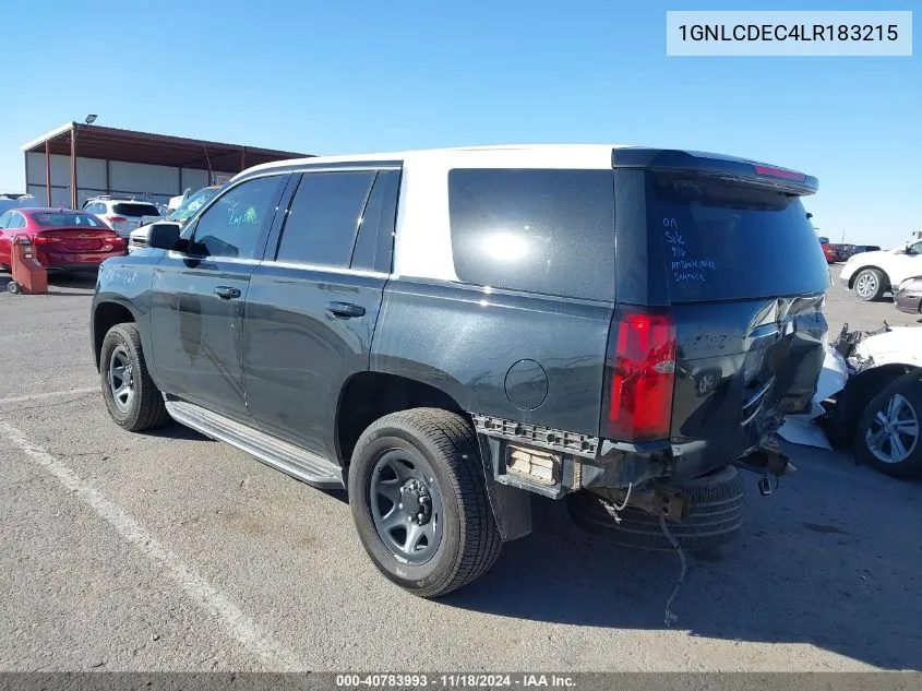 2020 Chevrolet Tahoe 2Wd Commercial Fleet VIN: 1GNLCDEC4LR183215 Lot: 40783993