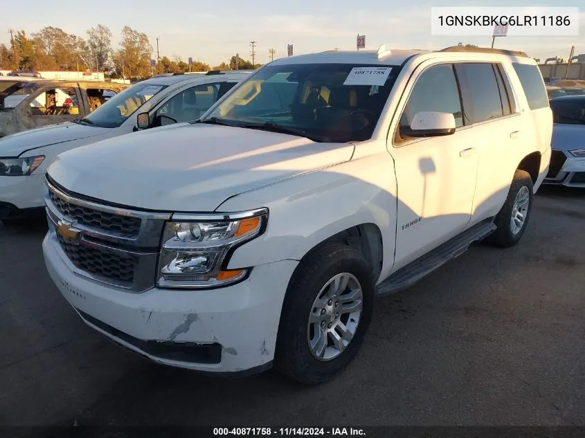 2020 Chevrolet Tahoe K1500 Lt VIN: 1GNSKBKC6LR11186 Lot: 40871758