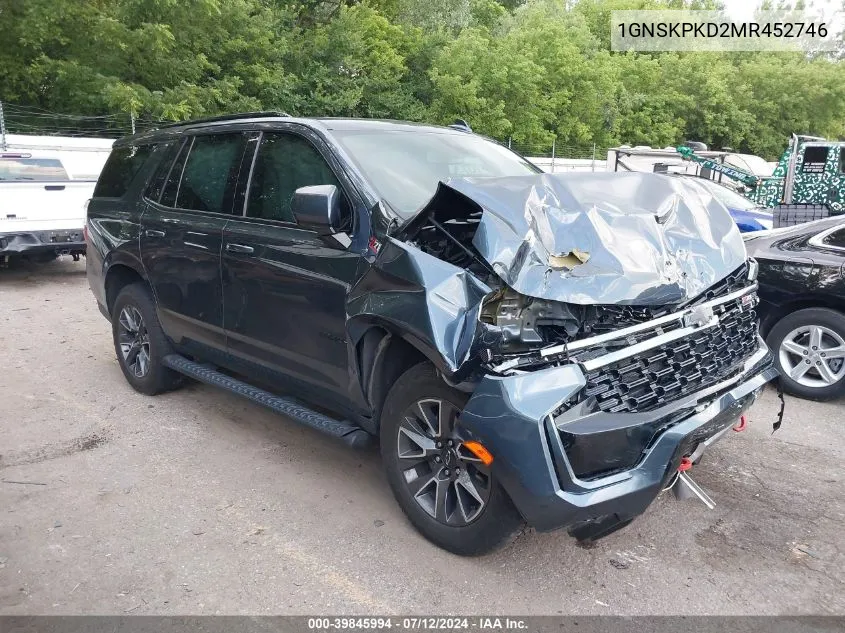 2021 Chevrolet Tahoe 4Wd Z71 VIN: 1GNSKPKD2MR452746 Lot: 39845994